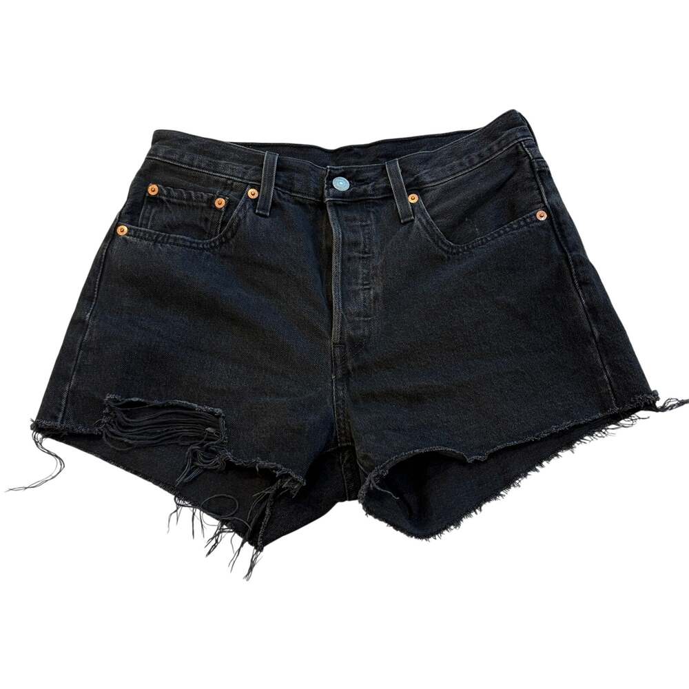 Levi's women 501 Premium Denim Cut Off Shorts Black Size 27